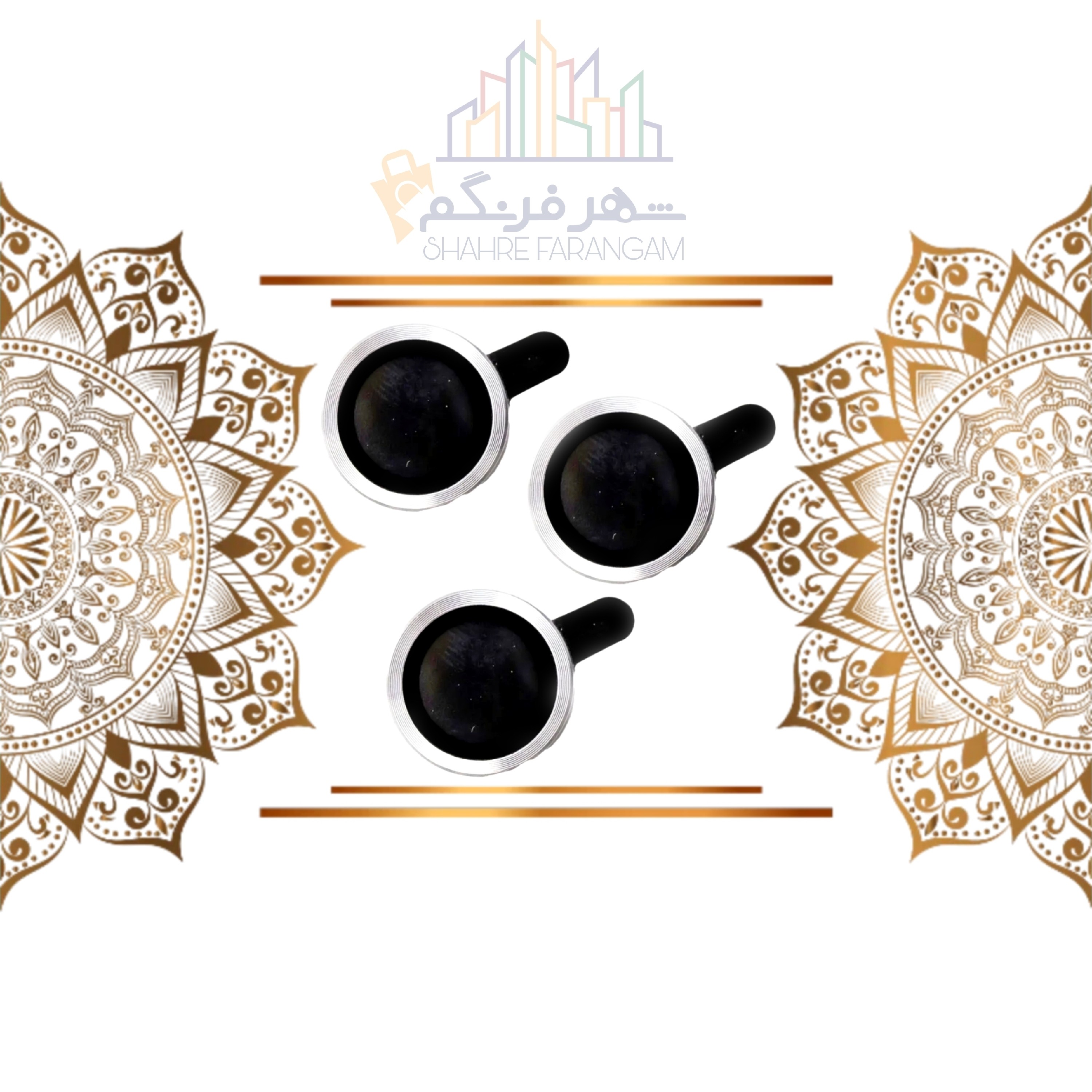محافظ لنز دوربین مدل رینگی 9H مناسب برای گوشی موبایل اپل.