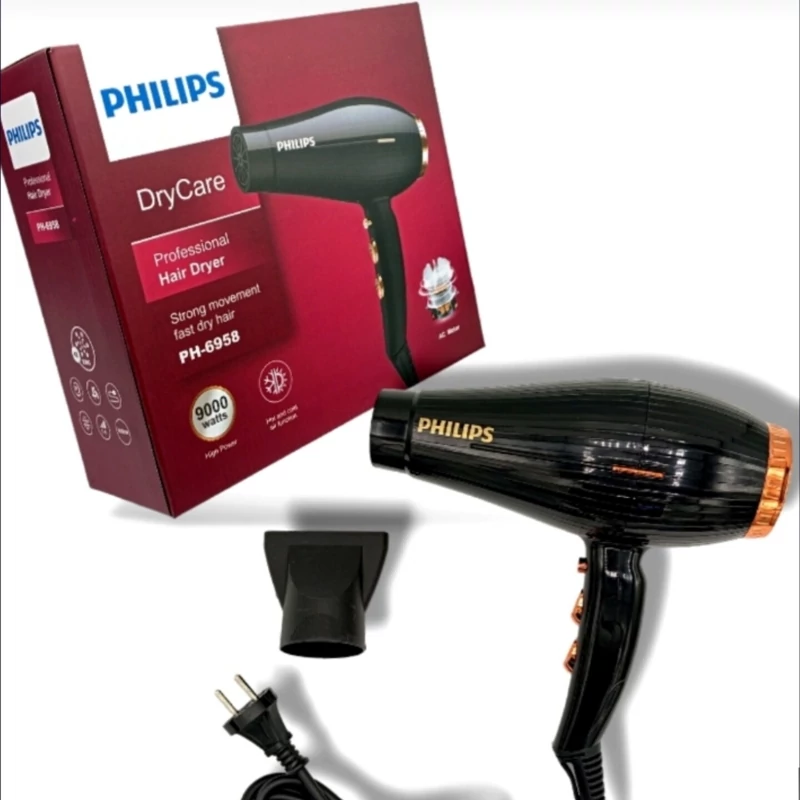 سشوار متور سنگین 9000وات مارک فیلیپس دوسرعته دارای دکمه خنک کننده باد. سرد وگرم سیم چرخشی. جدید