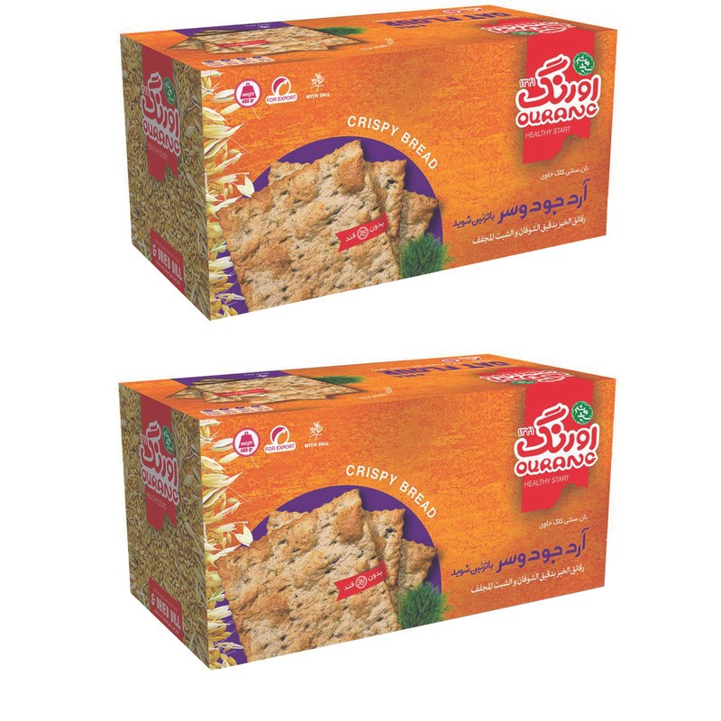 بیسکویت رژیمی بدون شکر جودوسر و شوید اورنگ - 380 گرم بسته 2 عددی