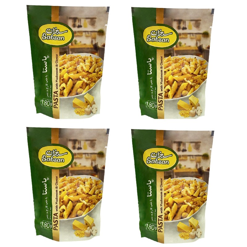 پاستا با طعم قارچ و پنیر سبزان - 180 گرم بسته 4 عددی