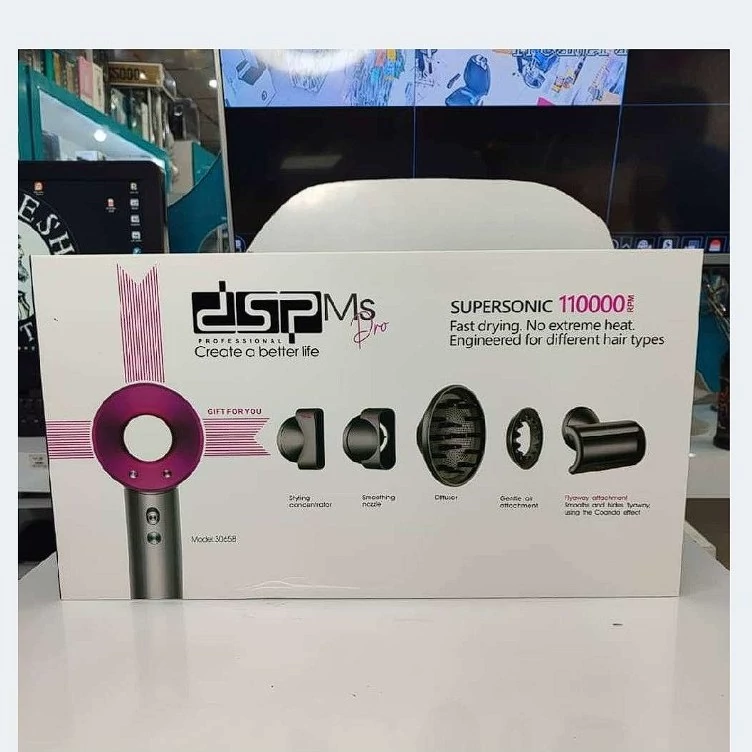 سشوار حرفه ای دی اس پی مدل DSP30658 طرح دایسون سوپر سونیک
