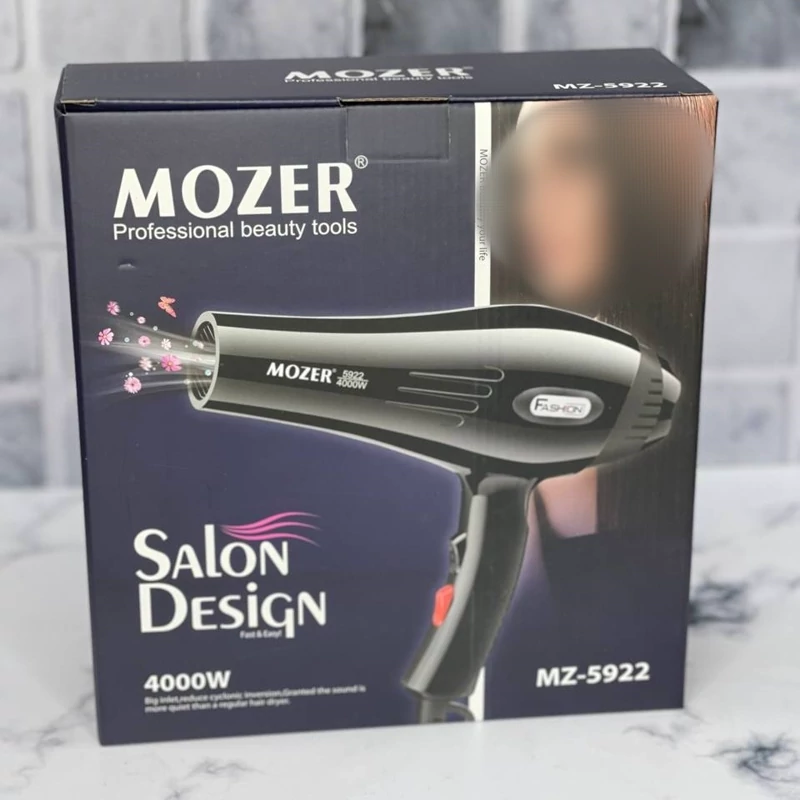 سشوار موزر کد 5922 متور سنگین 7500وات واقعی بدنه نشکن خوش دست و سبک دارای دو کله حالت دهنده سیم چرخشی 360درجه یک