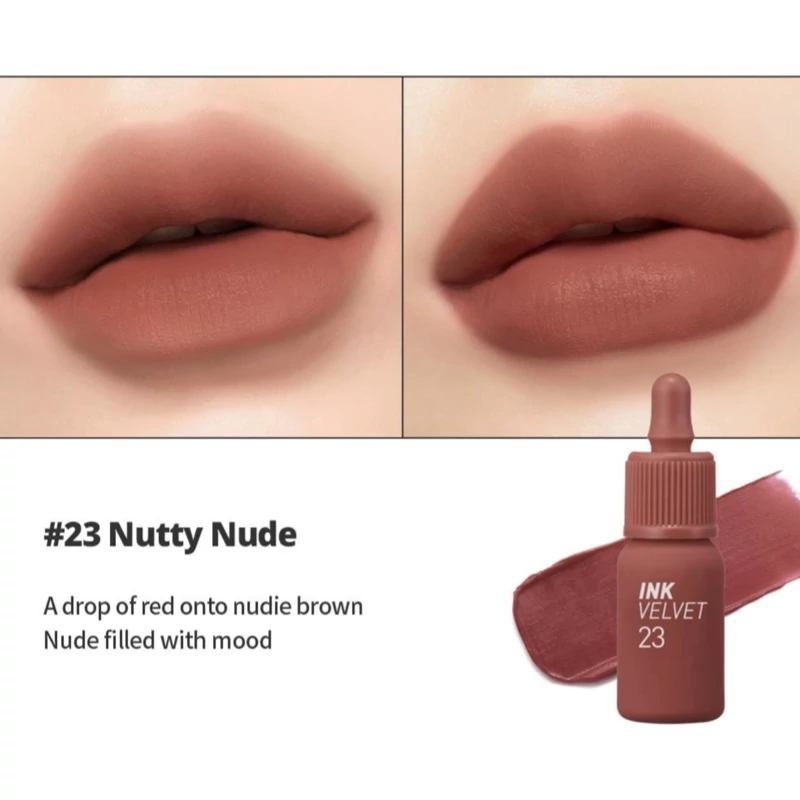 تینت لب کره ای مخملی و مات اورجینال کره ای پریپرا peripera ink velvet lip tint شماره ی 23