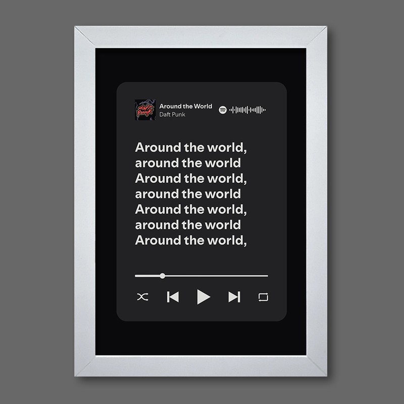 تابلو موزیکال مدل متن دار طرح Around the World by Daft Punk
