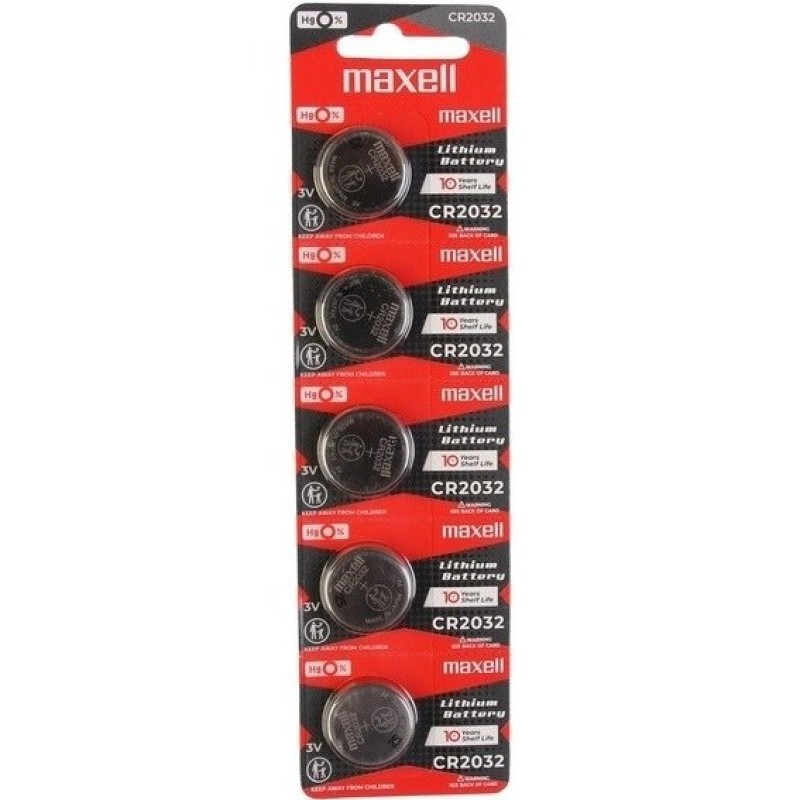 باتری سکه ای 3 ولت CR2032 مارک maxell (مدل بسته 5 عددی) قیمت هر یک عدد