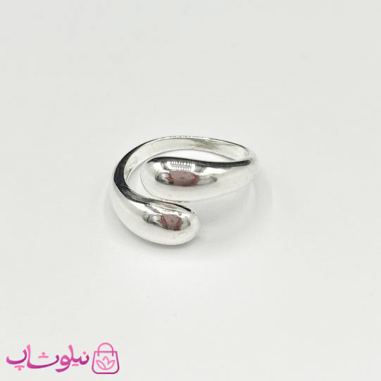 انگشتر زنانه طرح پیچ تک لاین آبکاری نقره کد 150