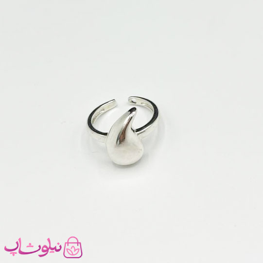 انگشتر زنانه طرح اشک آبکاری نقره کد 150