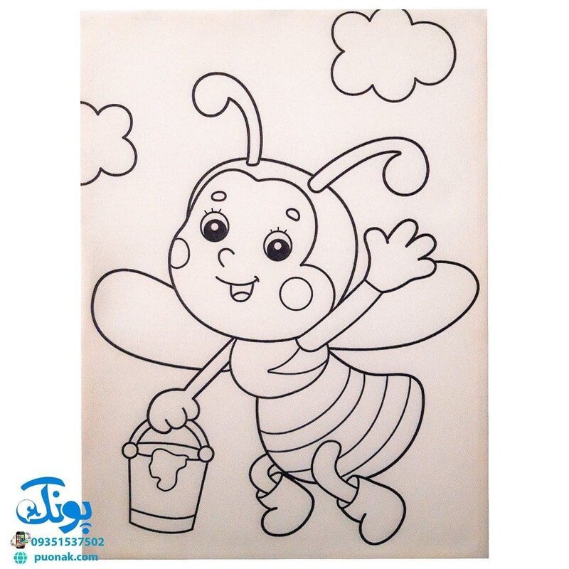 بوم رنگ آمیزی طرح زنبوری مخصوص رنگ آمیزی کودکان مدل رشدانه (سایز 40*30)