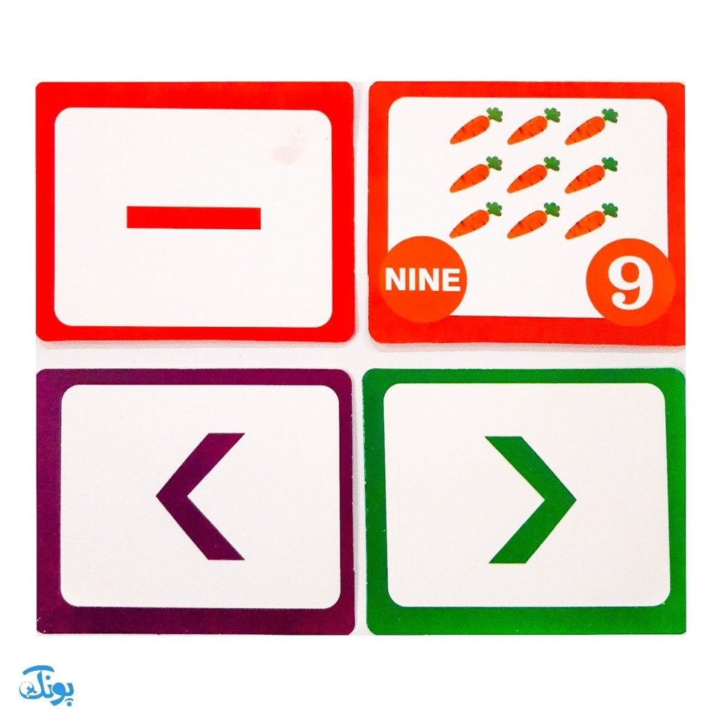 کارت آموزش اعداد و علامت‌ها 32 کارت مدل مث