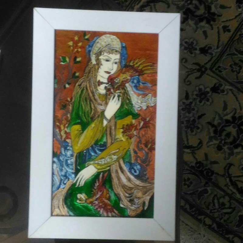 قاب تابلو ویترایی با نقاشی سنتی،مینیاتور