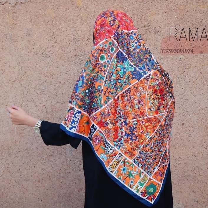 روسری وارداتی قواره 140 دور دوخت 