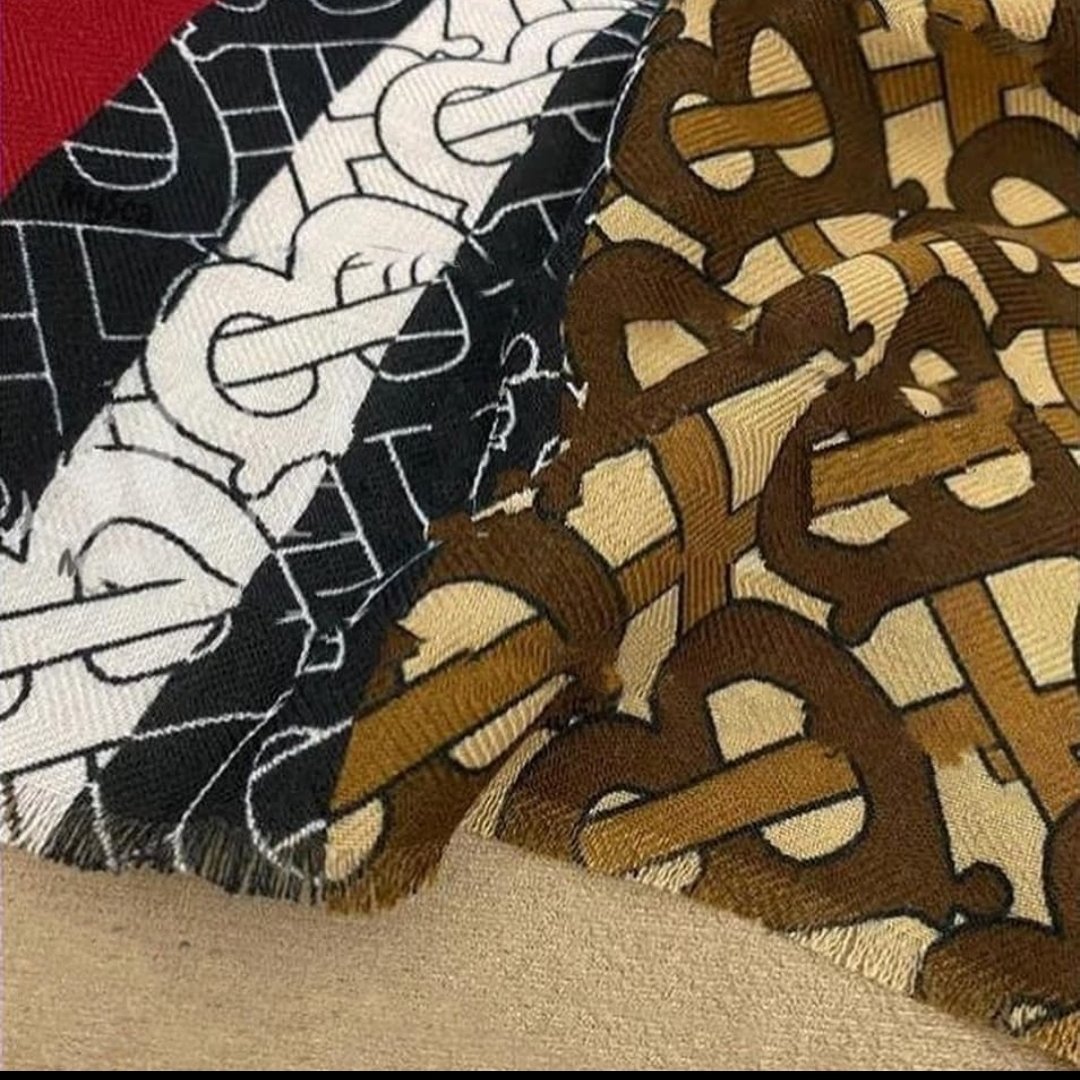 شال وارداتی نخ کجرا طرح باربری 