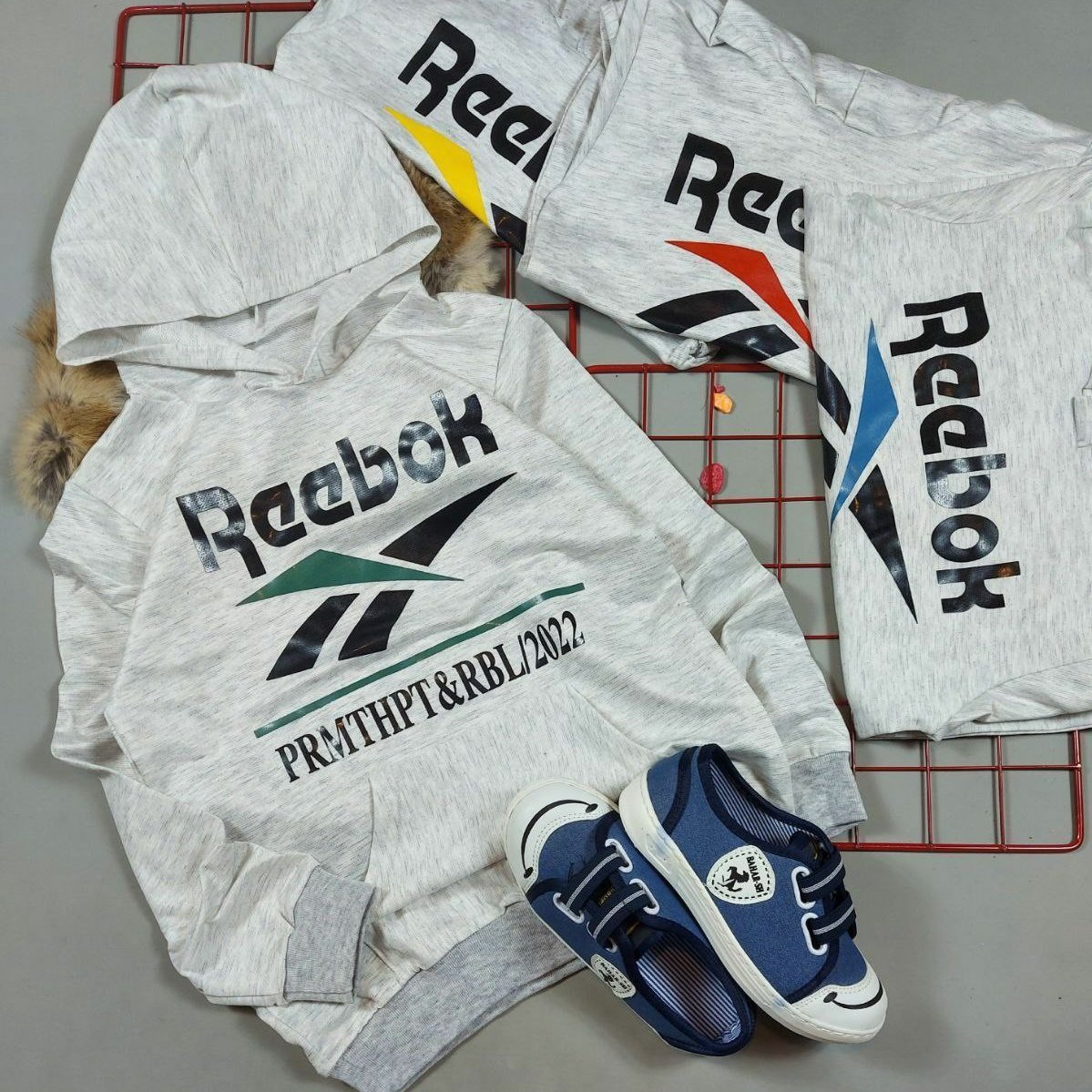 بلوز کلاه دار پسرانه جنس ملانژ سایز 55