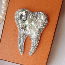 سنجاقسینه جواهردوزی دندان مناسب جشن دندونی و هدیه به دندانپزشکای عزیز