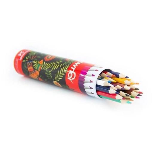 مداد  رنگی 24 رنگ لوله ای اونر  با کد 141824 طرح  parrots