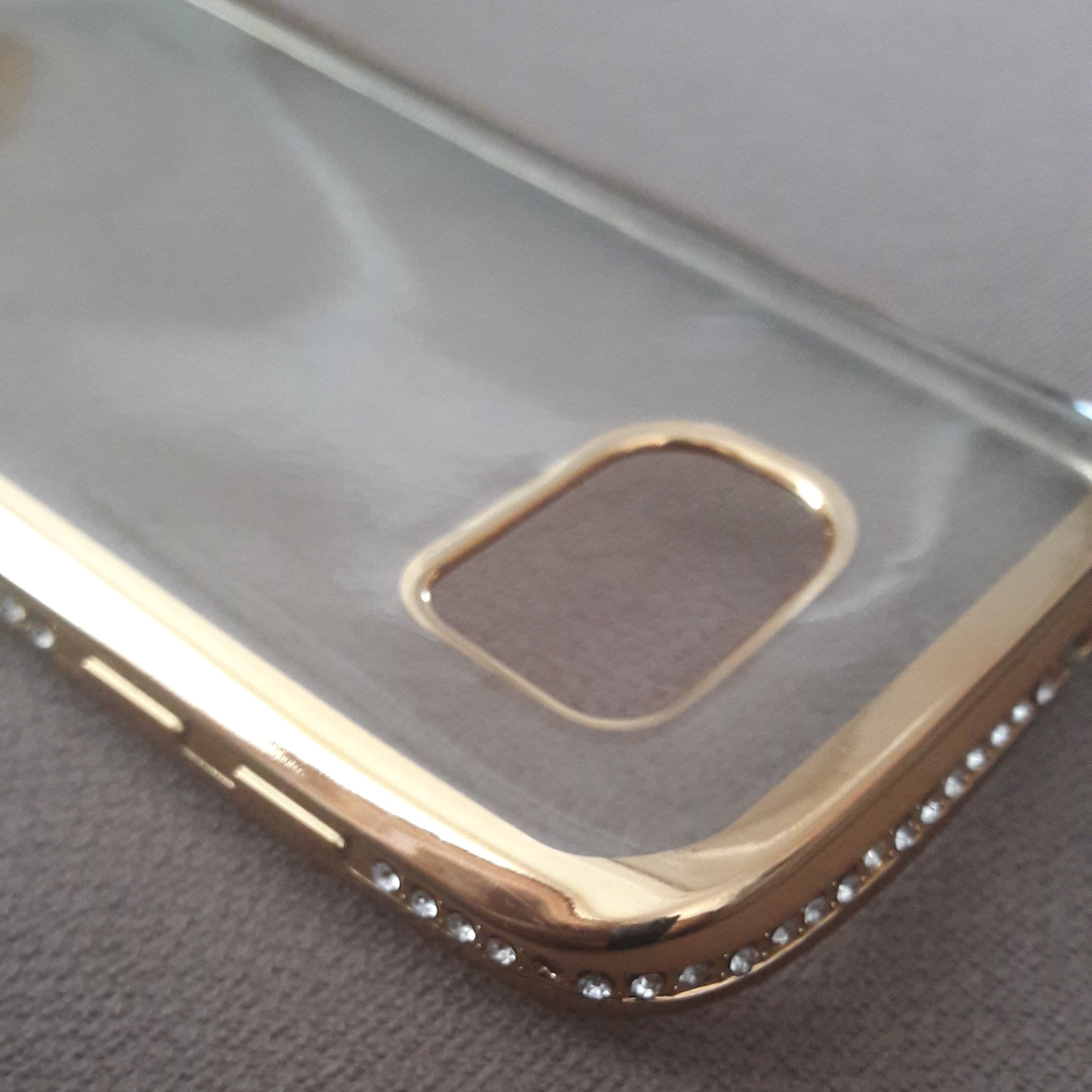 قاب ژله ای دور طلایی نگین دار برند ریمکس سامسونگ S7