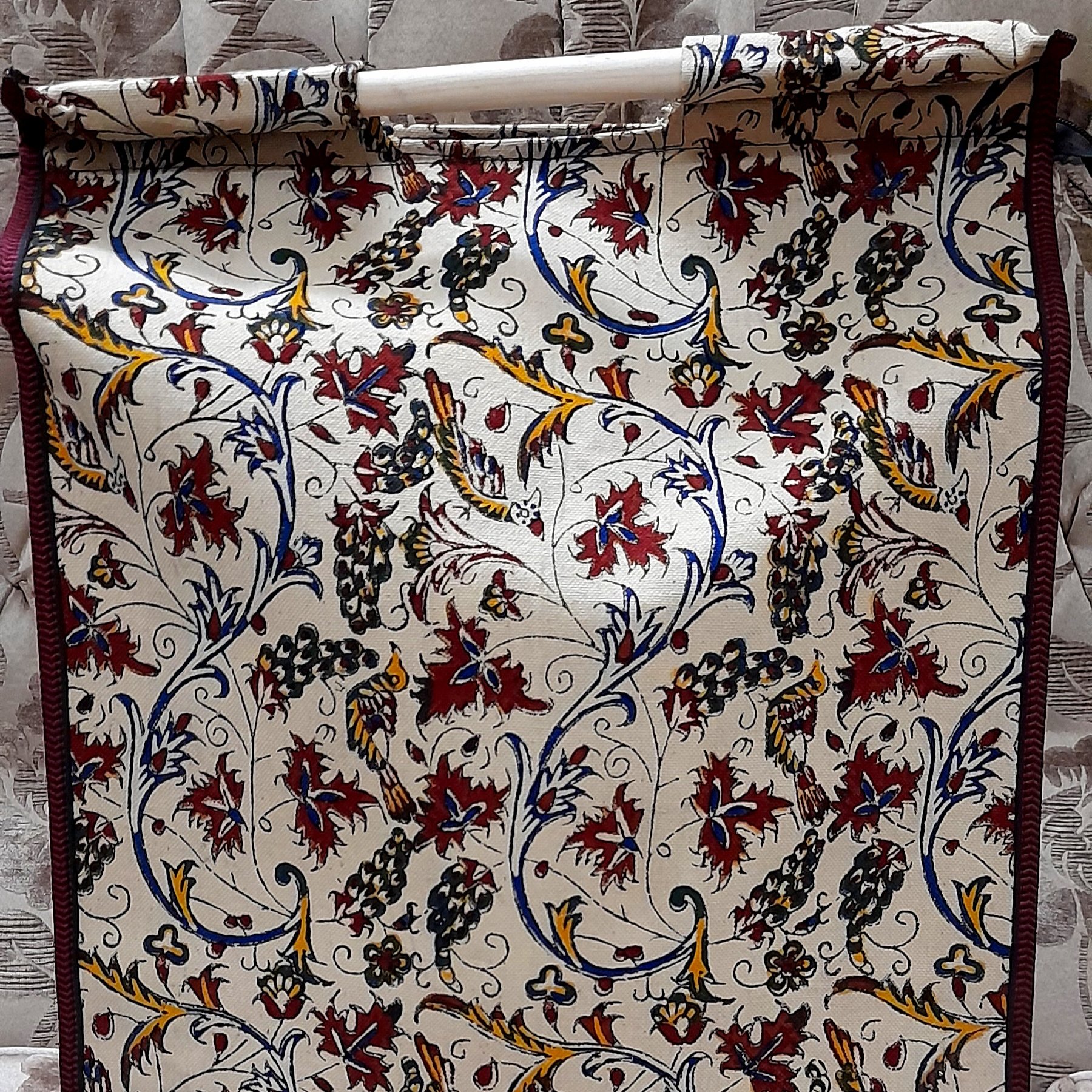 ساک قلمکاری دسته چوبی زیپدار  در چند طرح