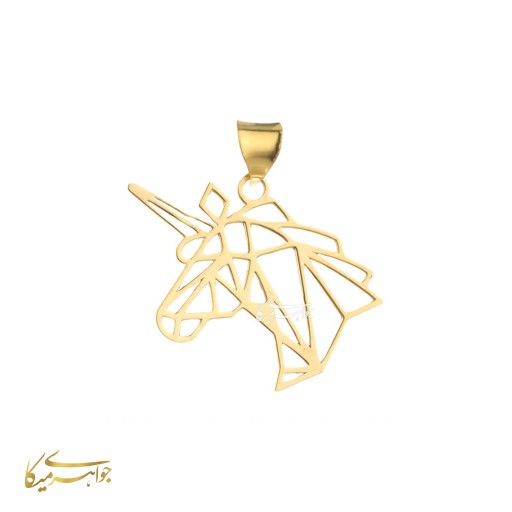 آویز گردنبند جواهری میکا طرح اسب تک شاخ طلا 18 عیار کد 06103940070