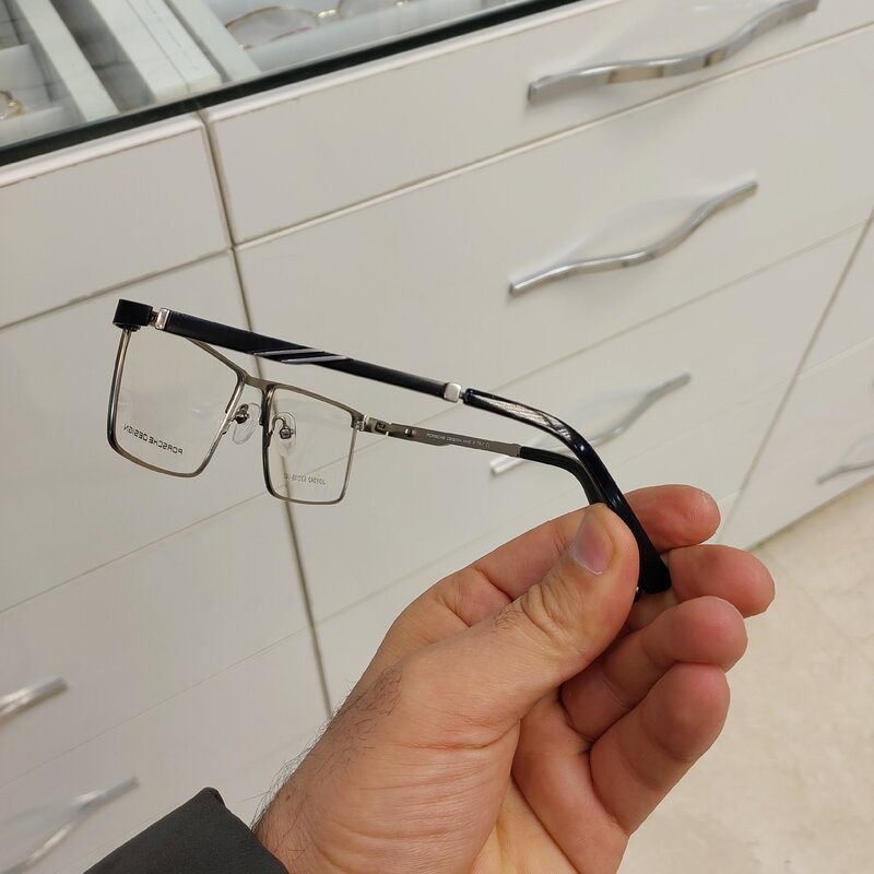 عینک طبی مردانه مارک پورشه دیزاین کیفیت بالا(مشکی کامل )