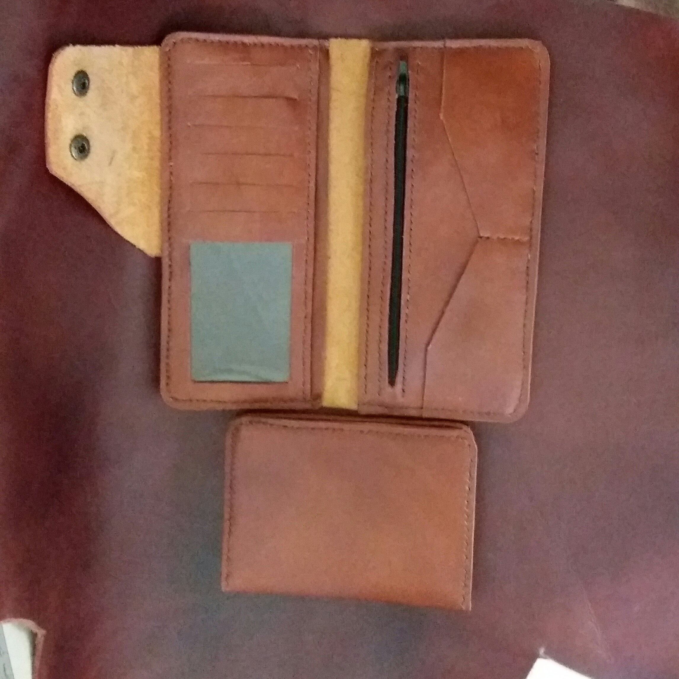 کیف پول و جامدارکی چرم گاوی