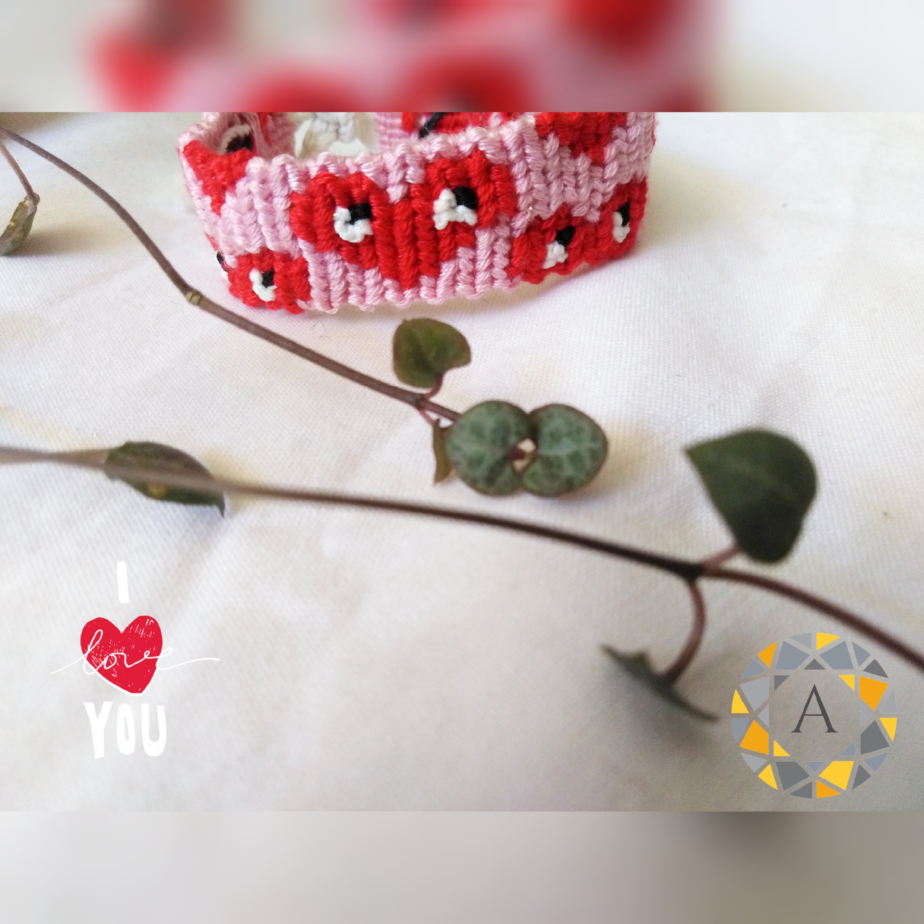 دستبند دخترانه آلفابافی قلب قلبی زیبا