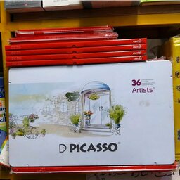 مداد رنگی 36 رنگ پیکاسو حرفه ای  جعبه فلزی مدل آرتیست