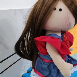 عروسک روسی 35سانتی سرچرخشی مو بلند تیناکوچولو 