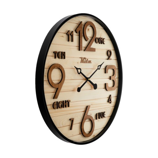 ساعت دیواری چوبی مدل هارمونی کد CKH 627 KM - (قطر 60 cm)