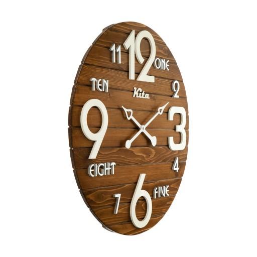 ساعت دیواری چوبی مدل هارمونی کد CKH 627 G - (قطر 58 cm)