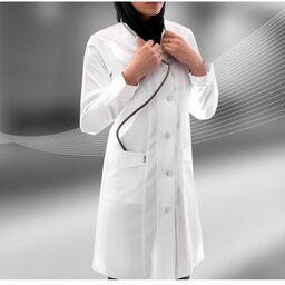 روپوش  سفید پزشکی  پرستاری آزمایشگاهی مدل صدف از برند خضرا  