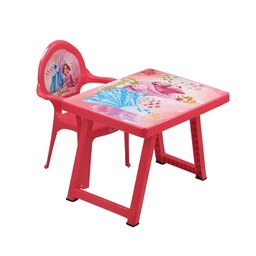 میز صندلی کودک مدل سیندرلا رز گلد مناسب تا هفت سال رنگ سرخابی 