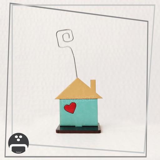 هولدر عکس و یادداشت رومیزی طرح خونه پیکسل ساز/جنس چوب و نقاشی شده/ضدآب