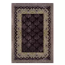 فرش ماشینی زانیس ارسال رایگان کد2127فانتزی طرح سنتی مشکی تک رو سایز 42x30 