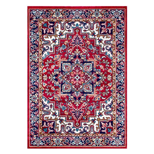 فرش ماشینی زانیس ارسال رایگان کد2306فانتزی طرح سنتی قرمز تک رو سایز 42x30 سانت