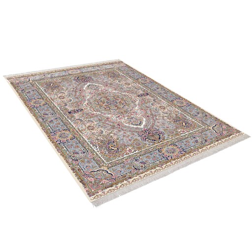 فرش ماشینی زانیس ارسال رایگان کد406سنتی طرح تبریز فیروزه ای دو رو سایز42x30سانت