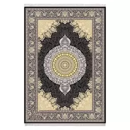 فرش ماشینی زانیس ارسال رایگان کد316سنتی طرح حوض ذغالی دو رو سایز 42x30 سانت