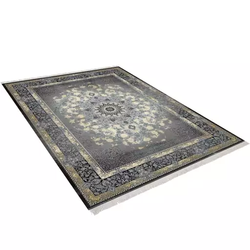 فرش ماشینی زانیس ارسال رایگان کد202سنتی طرح عرش ذغالی  دو رو سایز 42x30 سانت