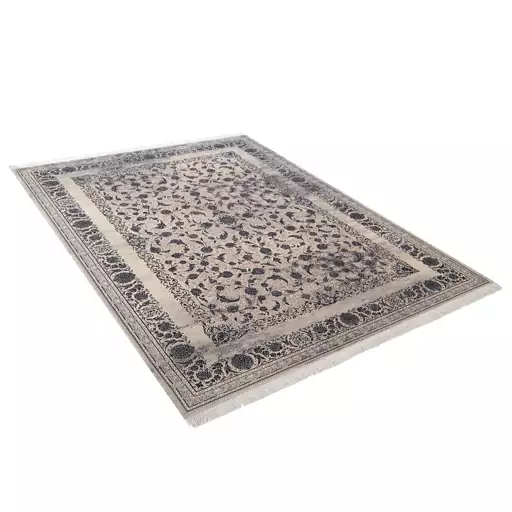 فرش ماشینی زانیس ارسال رایگان کد401سنتی طرح قم گردویی دو رو سایز 42x30 سانت