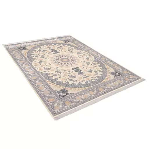 فرش ماشینی زانیس ارسال رایگان کد408سنتی طرح عرش کرم دو رو سایز 42x30 سانت