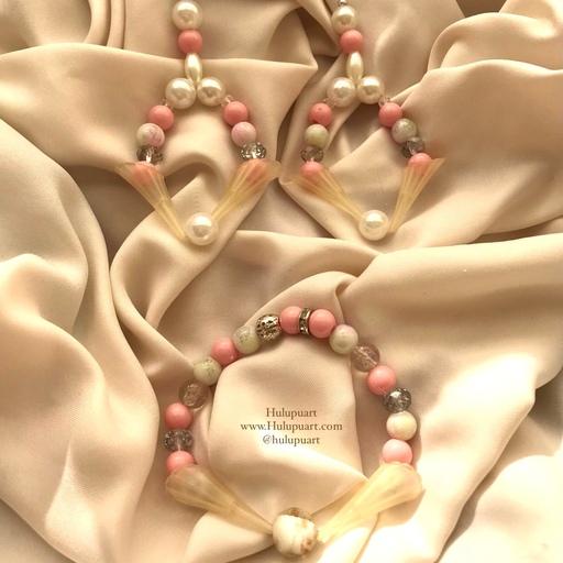 نیم ست گوشواره و دستبند گل برفی دستساز