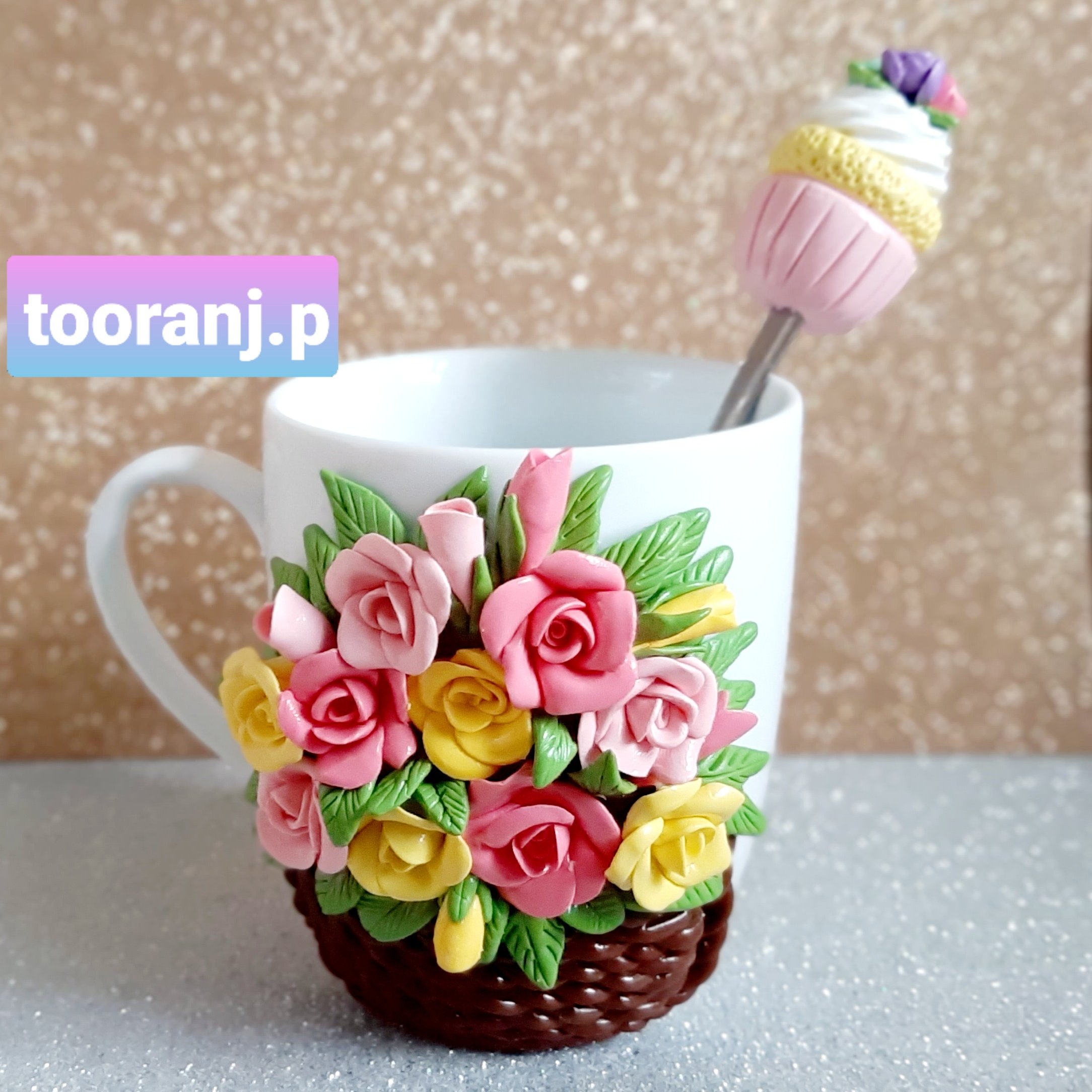 ماگ طرح گل های رنگا رنگ