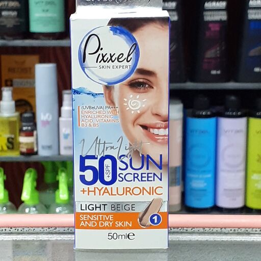 ضد آفتاب رنگی پیکسل مناسب پوست خشک  و حساس SPF50 بژ روشن حجم 50 میل