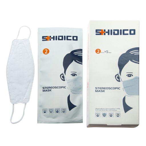 ماسک Kn95 پنج لایه پزشکی خارجی برند Shidico (بسته 10 عددی)