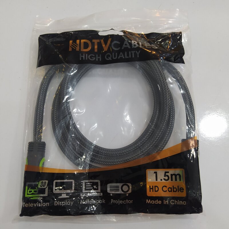 کابل HDMI مدل HDTV طول 1.5 متر  پکدار روکش بافته شده