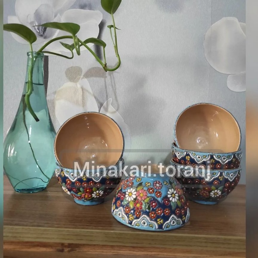 ست پذیرایی طرح بهار سفالی میناکاری 