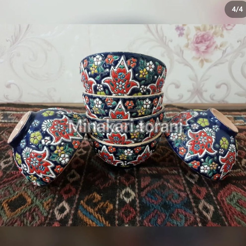 ست کامل پذیرایی سفالی میناکاری