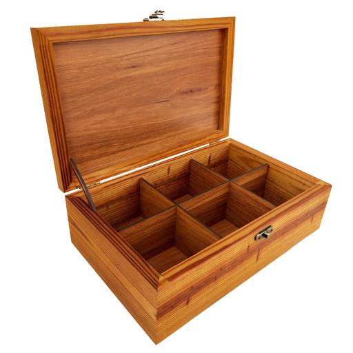 جعبه چوبی چای و دمنوش مدل E06  سایز 17در27