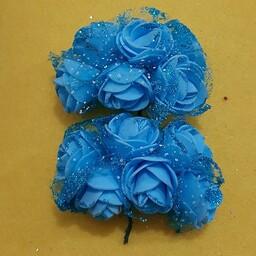 گل فومی .  اکلیلی  و تور دار  آبی رنگ  
