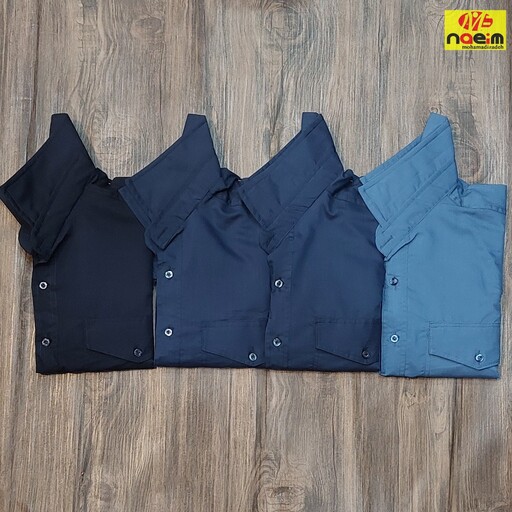 پیراهن 2جیب دوجیب مردانه پارچه تترون سایز L تا 2xl قواره دار سایز بزرگ جیب بزرگ رنگبندی 