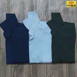 پیراهن اسپرت مردانه اندامی تک رنگ ساده 2xl و 3xl  آستین بلند 